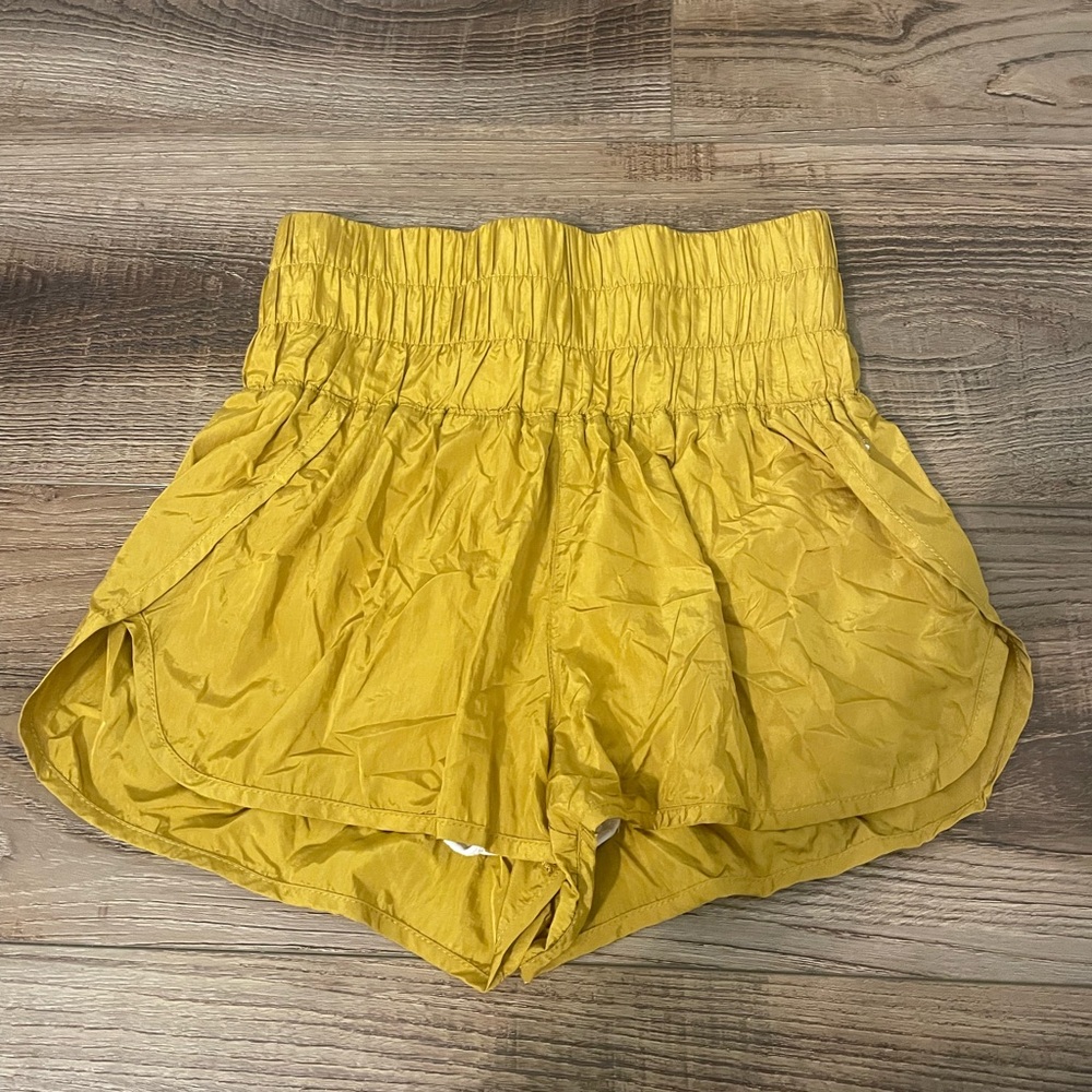 Yellow Free People Movement shorts